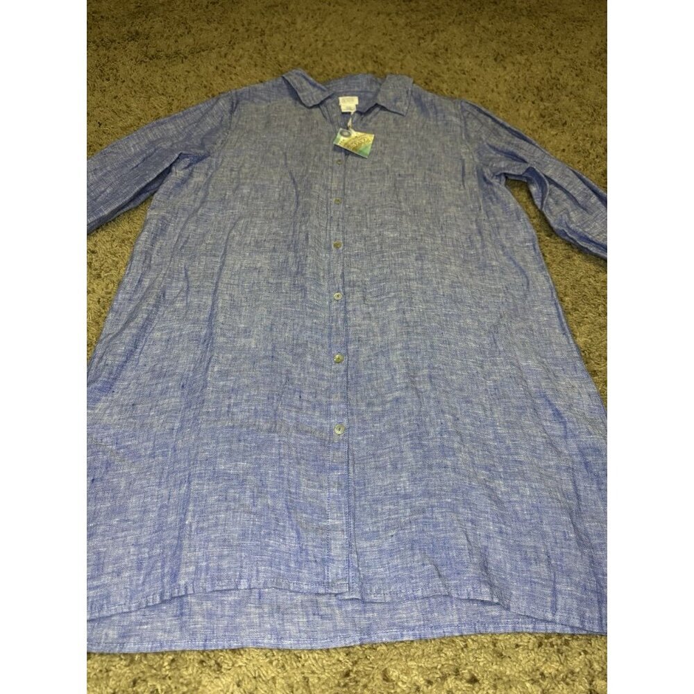 NWT SIGRID OLSEN Linen Lagenlook Button Down Tuni… - image 5